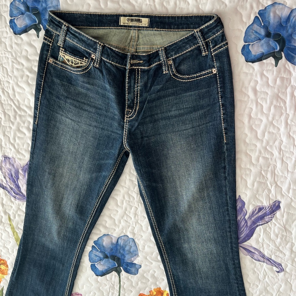 Rock & Roll Denim Boot Cut Jeans, NEW, never worn, Size 32 - Picture 3 of 11